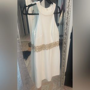 Vince Camuto White and Gold Dress